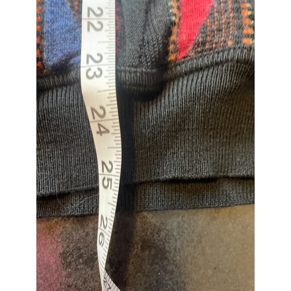 Montechiaro Black Patterned Wool Sweater Sz L - Picture 9 of 9